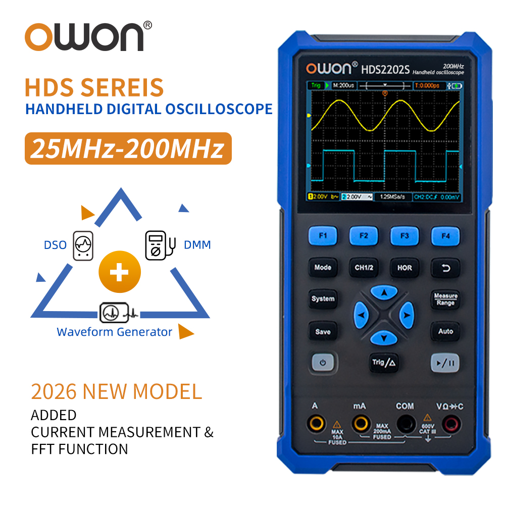 Signal Generator Spectrum Analyzer - ออสซิลโลสโคปดิจิตอลแบบพกพา OWON HDS200 ซีรีส์ 2CH มัลติมิเตอร์แบบพกพา