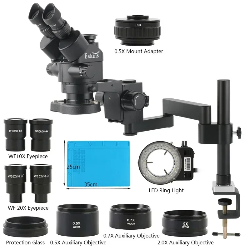 กล้องจุลทรรศน์สเตอริโอแบบสามตา - Stereo Trinocular Microscope Pcb บทวิจารณ์และราคา